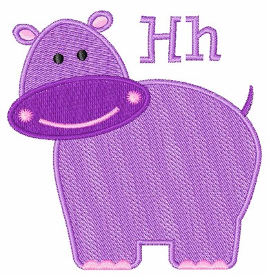 H Is For Hippo Machine Embroidery Design