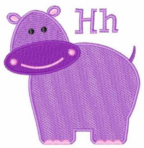 Picture of H Is For Hippo Machine Embroidery Design