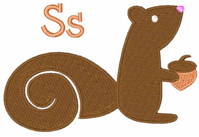 S Is For Squirrel Machine Embroidery Design