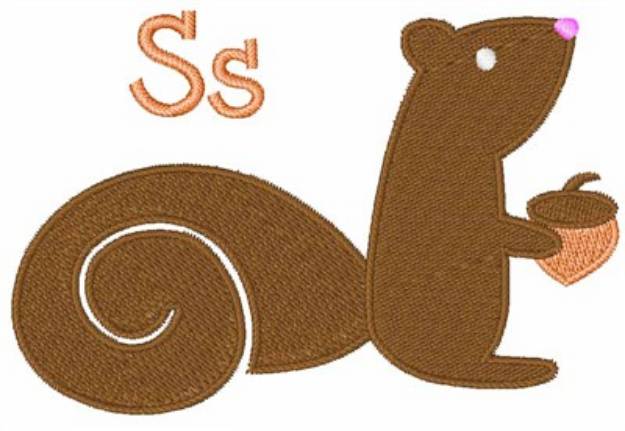 Picture of S Is For Squirrel Machine Embroidery Design