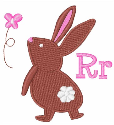 R is For  Rabbit Machine Embroidery Design