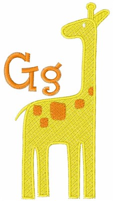 G For Giraffe Machine Embroidery Design