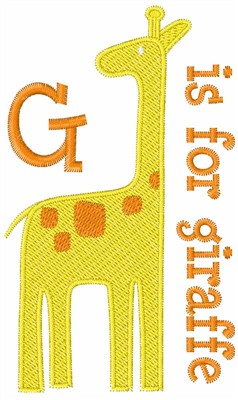 G Is For Giraffe Machine Embroidery Design