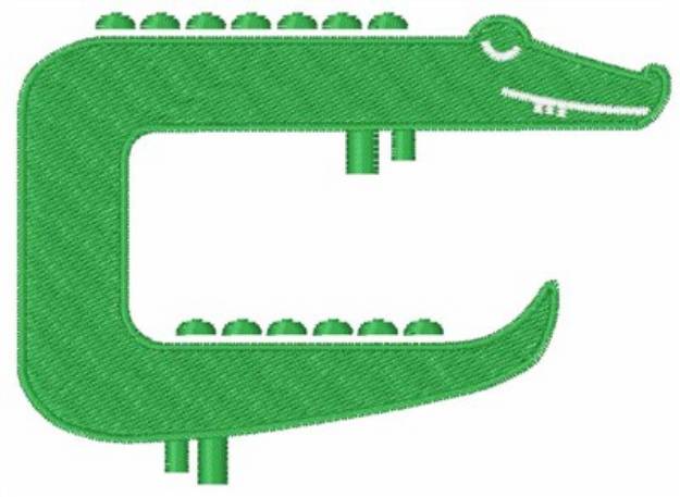 Picture of Green Crocodile Machine Embroidery Design