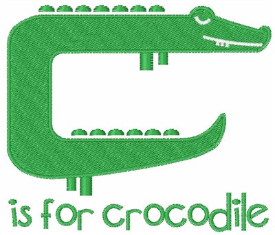 C Is For Crocodile Machine Embroidery Design