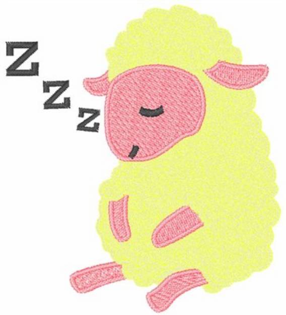 Picture of Sleeping Lamb Machine Embroidery Design