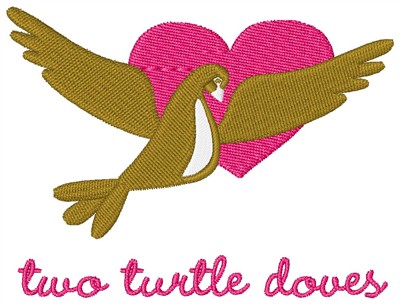 Christmas Turtle Doves Machine Embroidery Design