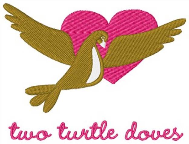 Picture of Christmas Turtle Doves Machine Embroidery Design
