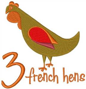 Picture of Christmas French Hens Machine Embroidery Design