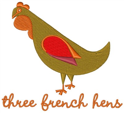 French Hens Machine Embroidery Design