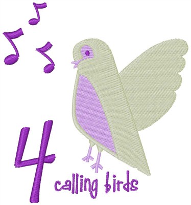 Christmas Calling Birds Machine Embroidery Design