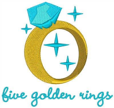 Golden Rings Machine Embroidery Design