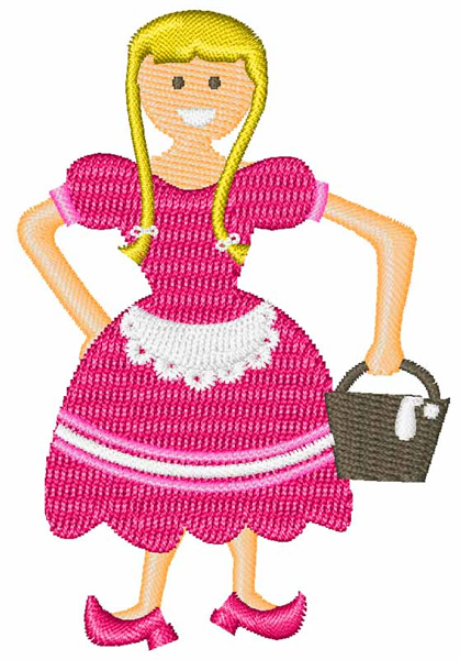 8 Maids A Milking Machine Embroidery Design