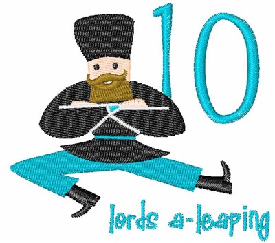10 Lords A-Leaping Machine Embroidery Design