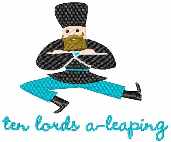 Lords A-Leaping Machine Embroidery Design