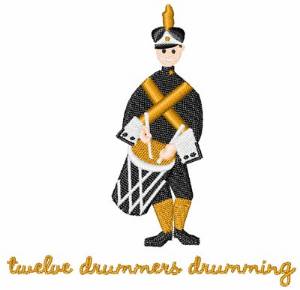 Picture of Drummers Drumming Machine Embroidery Design