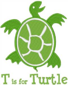 Picture of T Is For Turtle Machine Embroidery Design