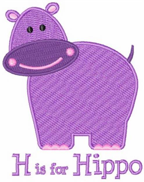 Picture of H Is For Hippo Machine Embroidery Design
