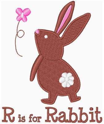 R Is For Rabbit Machine Embroidery Design