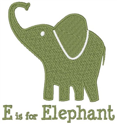 E Is For Elephant Machine Embroidery Design