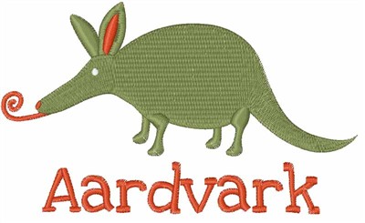 Aardvark Machine Embroidery Design