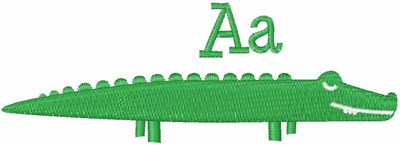 A For Alligator Machine Embroidery Design