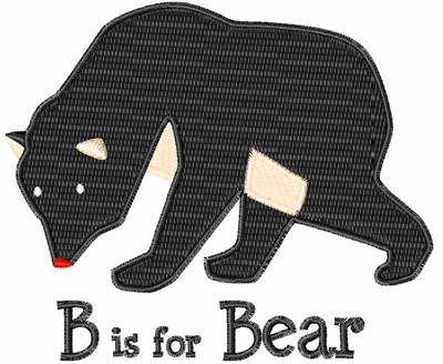 B Is For Bear Machine Embroidery Design
