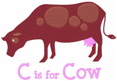 C Is For Cow Machine Embroidery Design