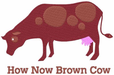 How Now Brown Cow Machine Embroidery Design