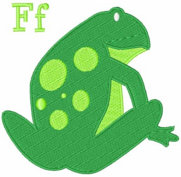 Picture of F Frog Machine Embroidery Design