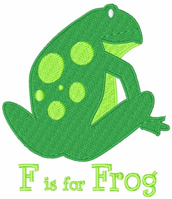 F Is For Frog Machine Embroidery Design