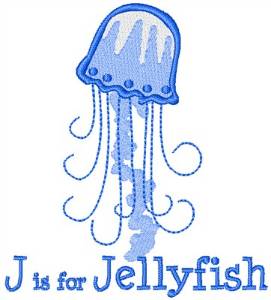 Picture of J Is For Jellyfish Machine Embroidery Design