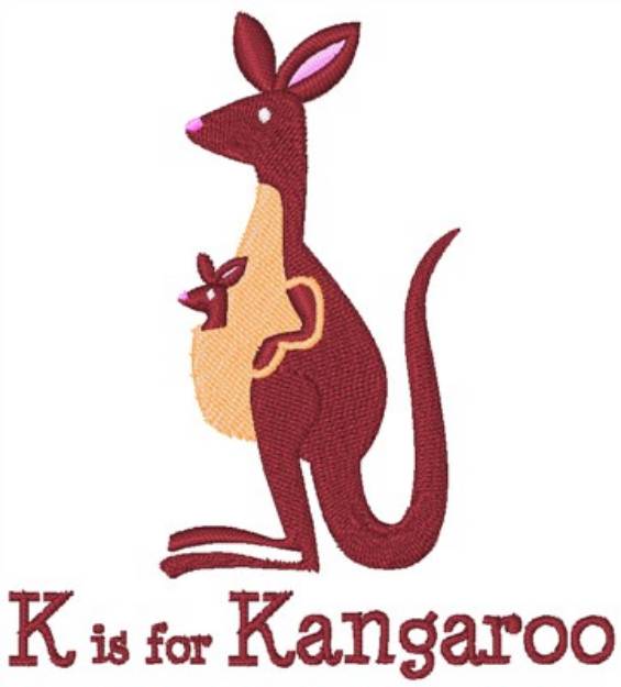 Picture of K Is For Kangaroo Machine Embroidery Design