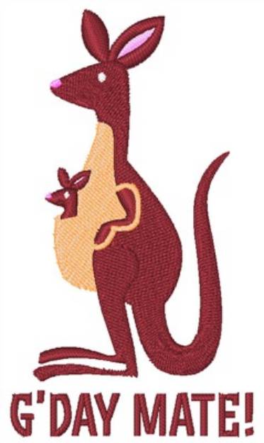 Picture of Kangaroo GDay Mate Machine Embroidery Design