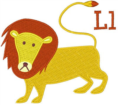 L For Lion Machine Embroidery Design