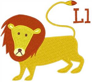 Picture of L For Lion Machine Embroidery Design