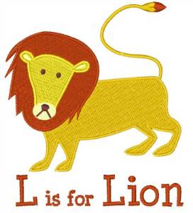 Picture of L Is For Lion Machine Embroidery Design