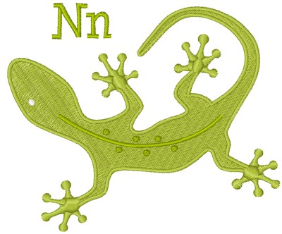 N For Newt  Machine Embroidery Design