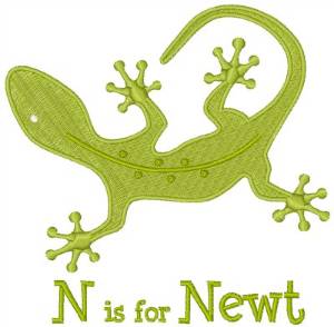 Picture of N Is For Newt Machine Embroidery Design