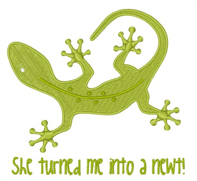 Turned Into Newt Machine Embroidery Design