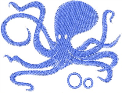 O For Octopus Machine Embroidery Design