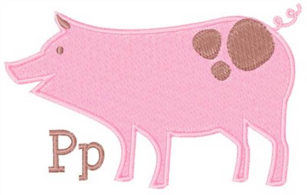 Picture of P For Pig   Machine Embroidery Design
