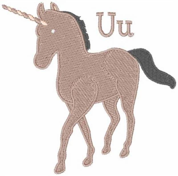 Picture of U For Unicorn Machine Embroidery Design