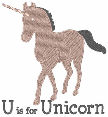 U Is For Unicorn Machine Embroidery Design