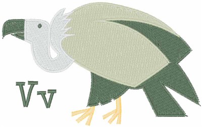 V For Vulture Machine Embroidery Design