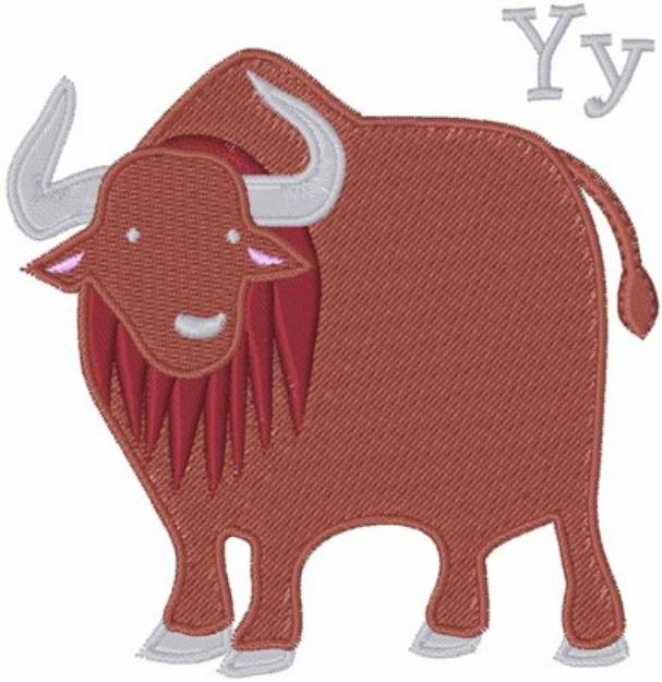 Picture of Y For Yak   Machine Embroidery Design