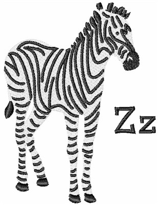 Z For Zebra  Machine Embroidery Design