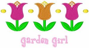 Picture of Garden Girl Machine Embroidery Design