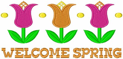 Welcome Spring Machine Embroidery Design