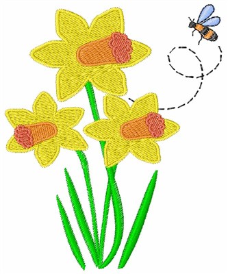 Daffodil Machine Embroidery Design